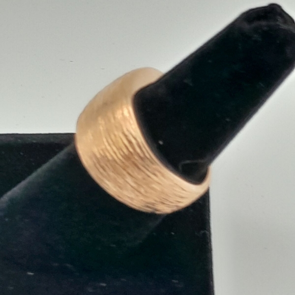 18k ROSE GOLD OVER BRONZE SATIN FINISH CIGAR BAND RING SIZE 8 - Picture 3 of 4